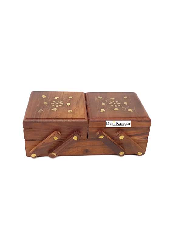 3 in 1 jewellery box (brown, 9 x 4 x 4 inch (closed box size) - 15824357 - Standard Image - 3