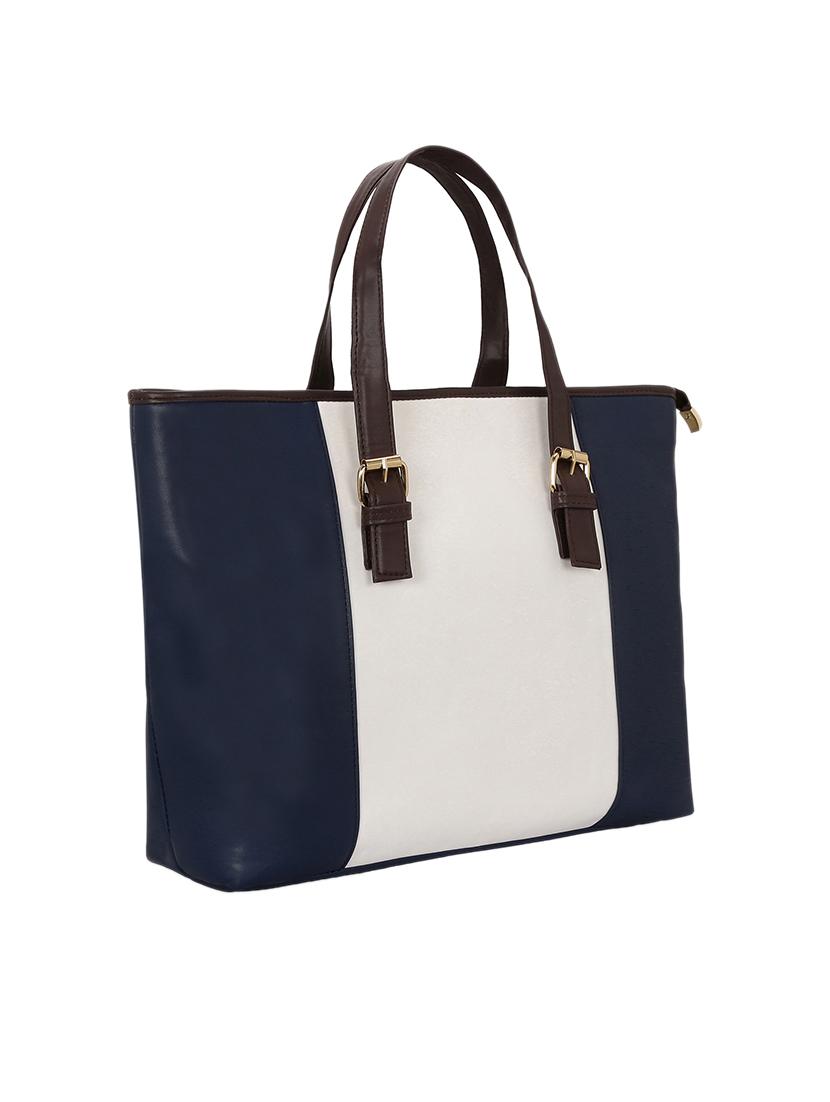 blue leatherette (pu) regular tote - 15824880 - Standard Image - 3