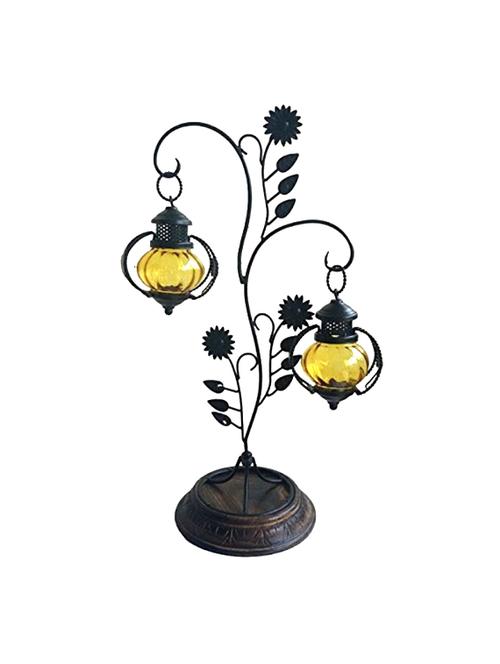 desi karigar attractive glass with metal candle stand lantern - 15826242 - Standard Image - 0