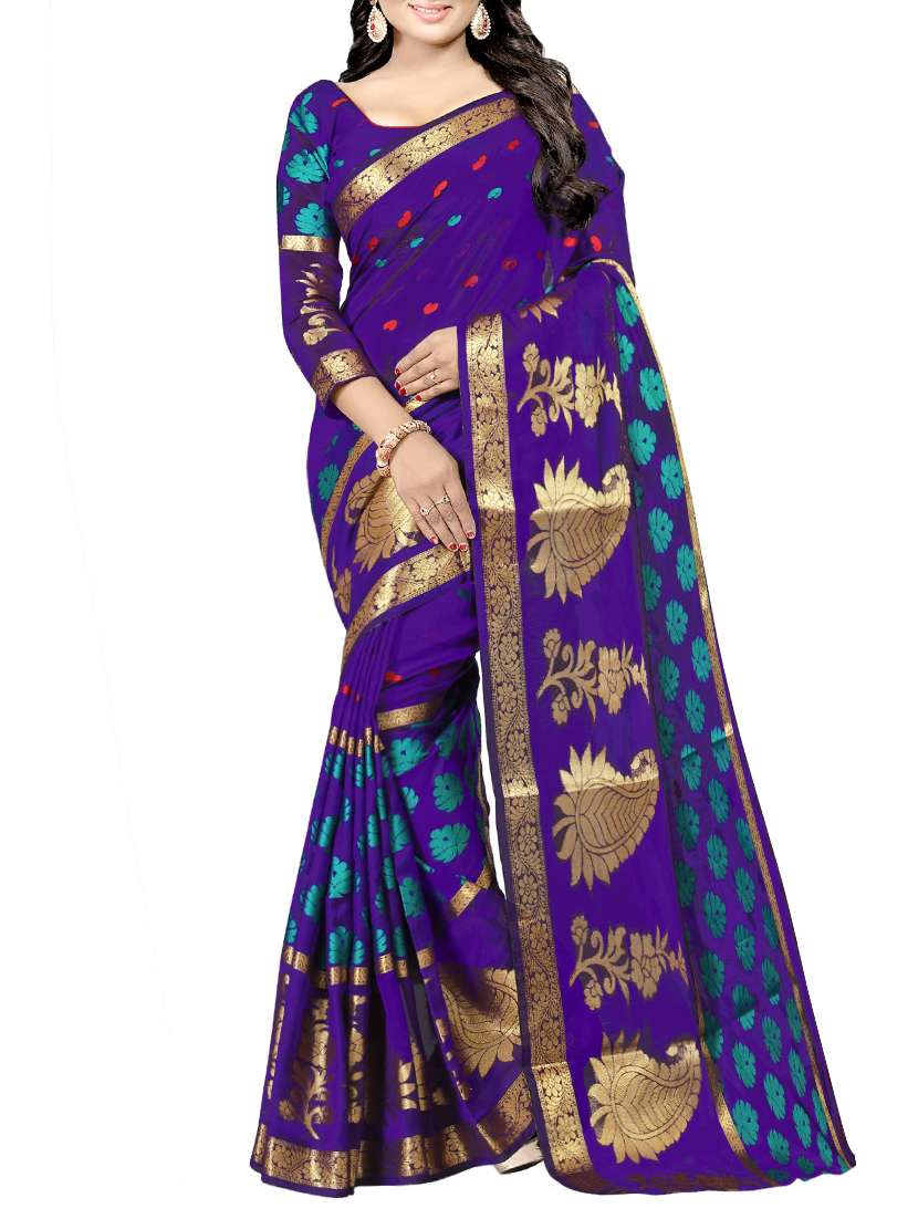 self design banarasi saree with blouse