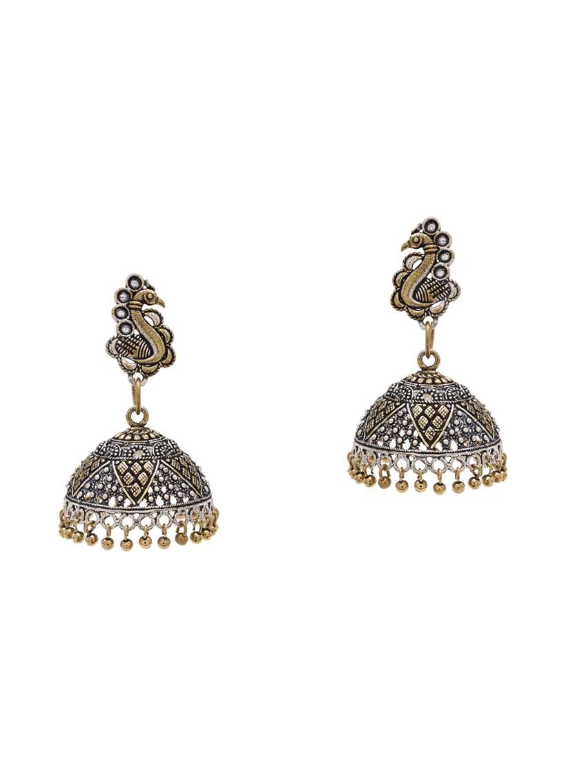 silver metal jhumka earring