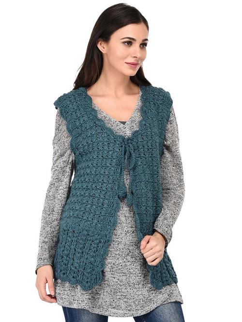crochet wool jacket - 15829409 - Standard Image - 0