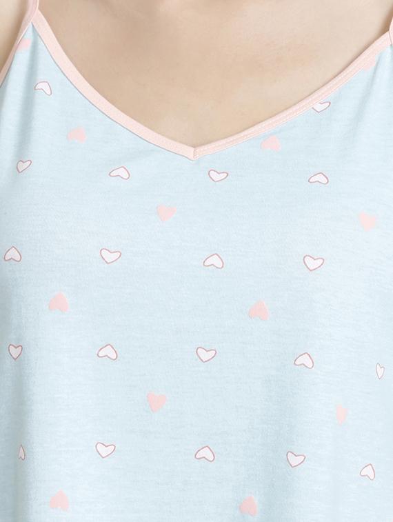 piping detail heart print sleepshirt - 15829411 - Standard Image - 3