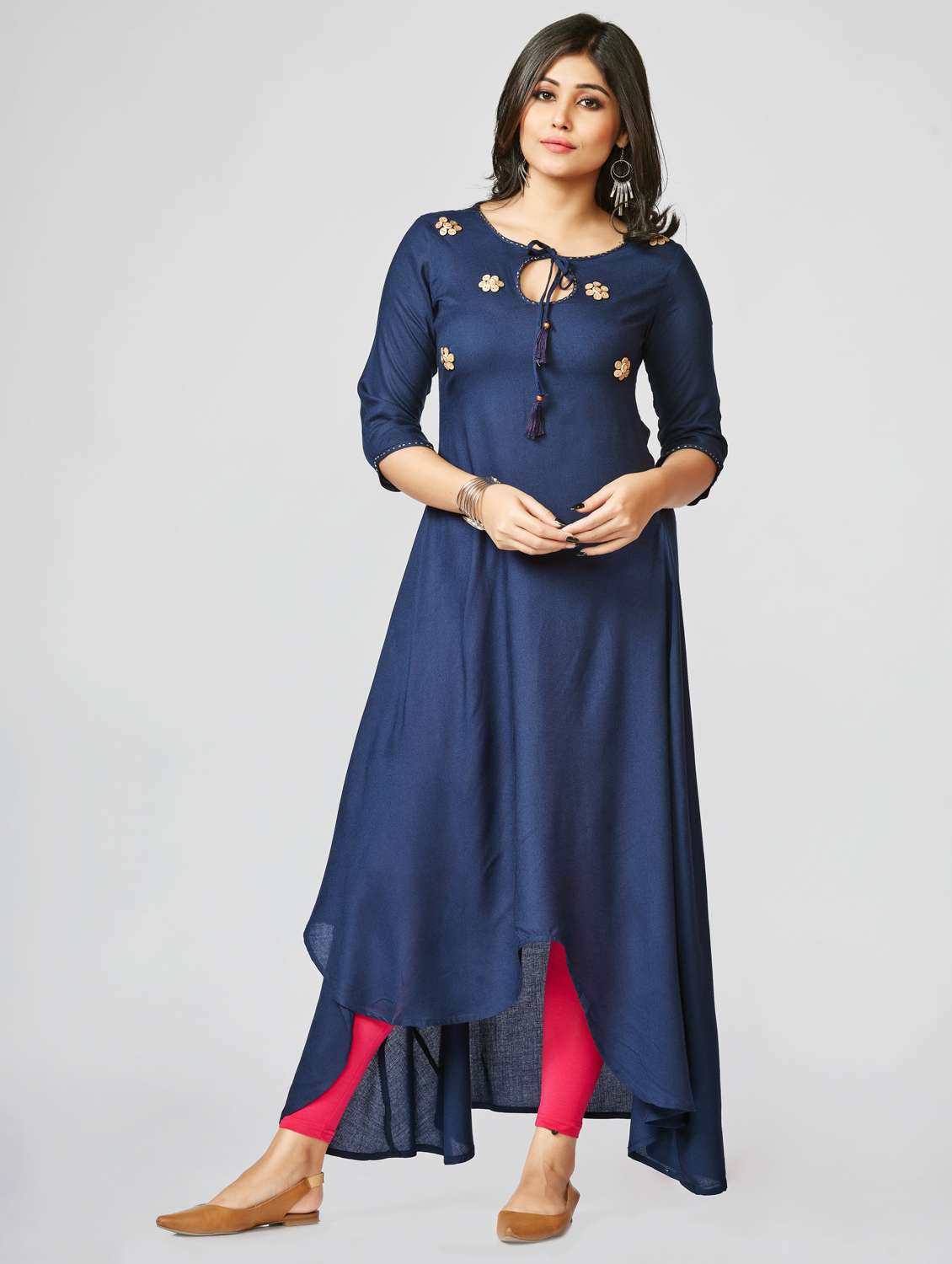 solid asymmetric kurta