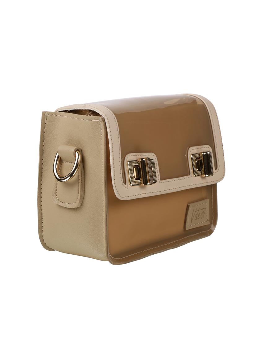 brown leatherette (pu) handbag - 15829686 - Standard Image - 3