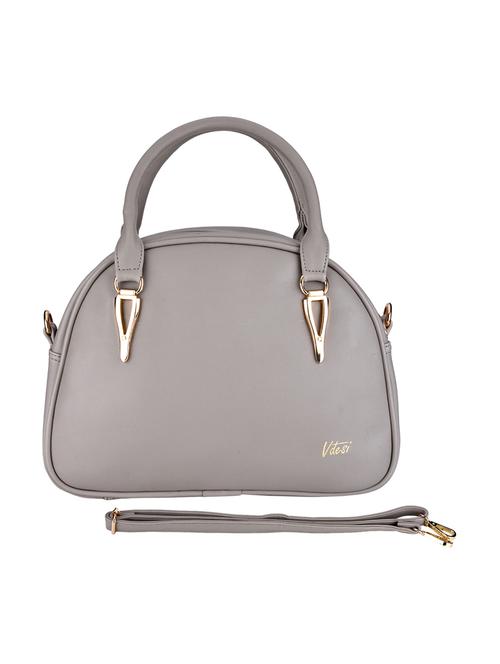 grey leatherette (pu) handbag - 15829687 -  Standard Image - 0
