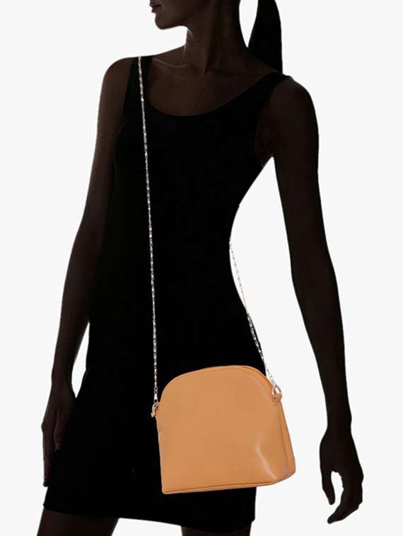brown leatherette (pu) sling bag - 15830109 - Standard Image - 5