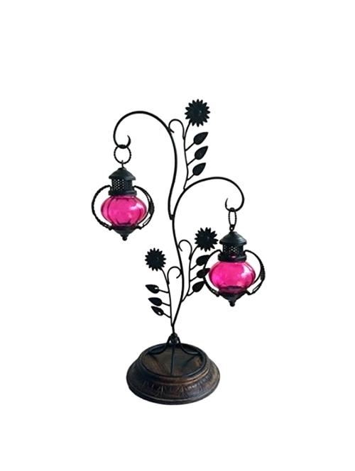 desi karigar double lantern hanging candle holder with stand size 22 inch color pink - 15831879 - Standard Image - 0