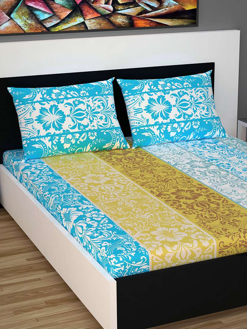 100% cotton double bedsheet with 2 pillow covers