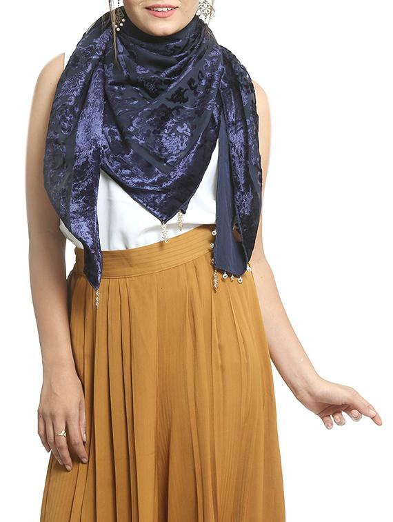 blue nylon scarf - 15835033 -  Zoom Image - 0