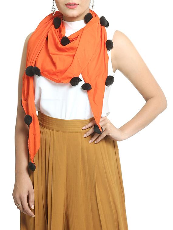 orange cotton stole - 15835051 - Zoom Image - 0