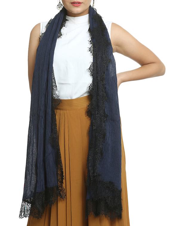 blue cotton stole - 15835093 -  Zoom Image - 0