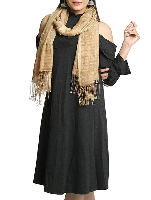 beige silk blend stole - 15835097 -  Standard Image - 0