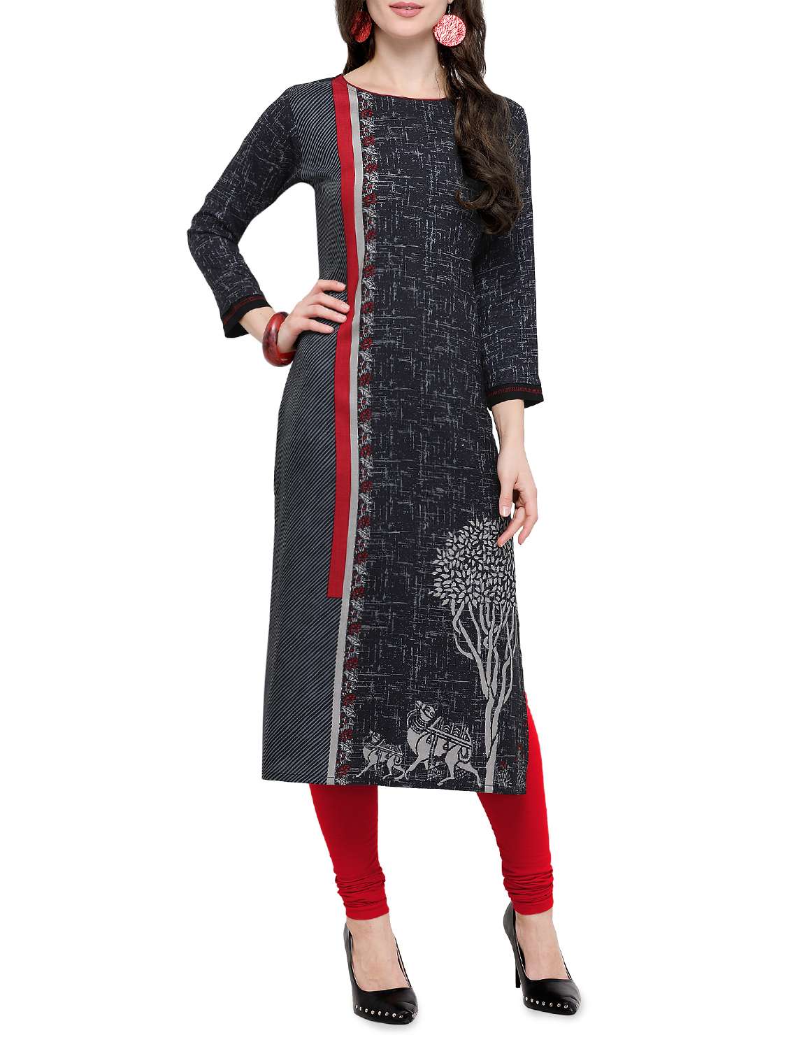 printed straight kurta