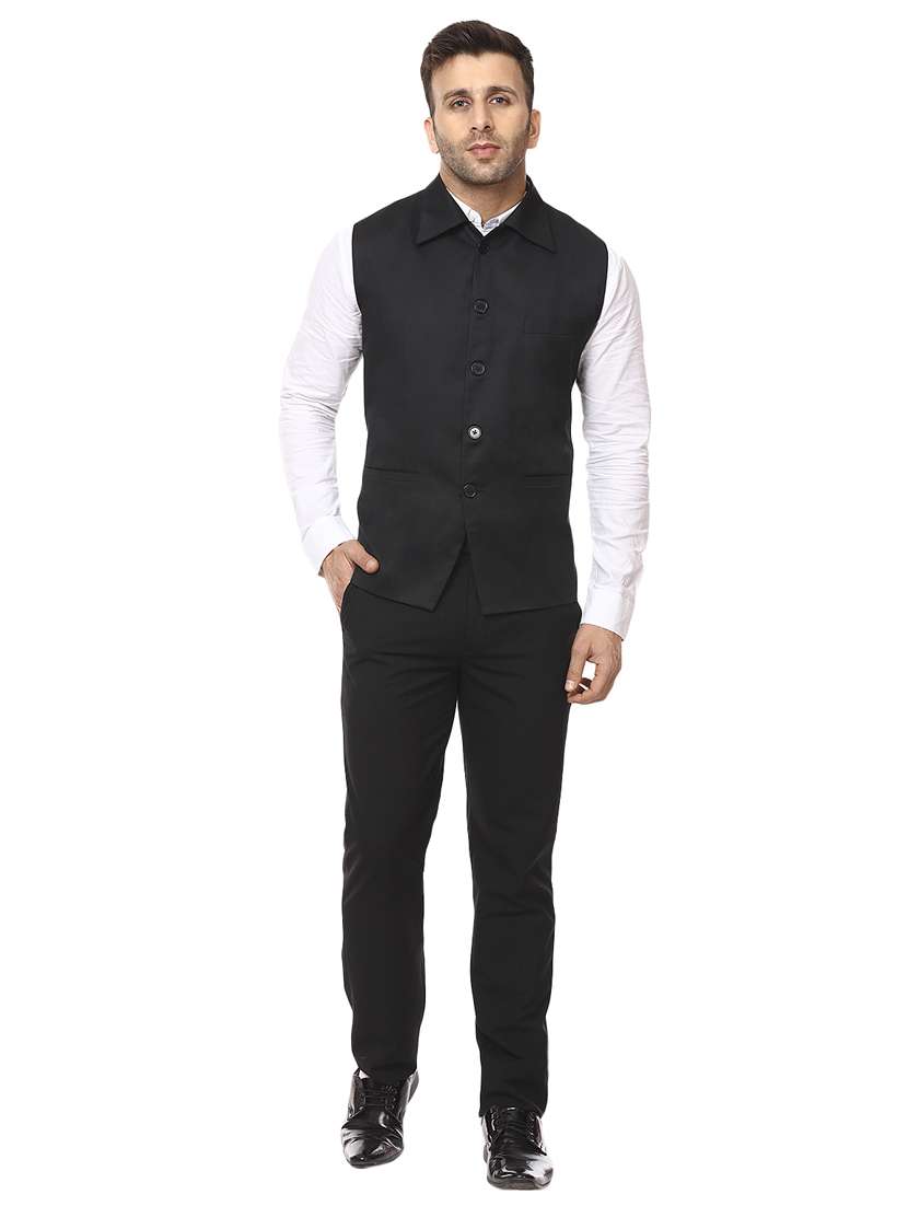 black cotton waist coat - 15840479 -  Standard Image - 3