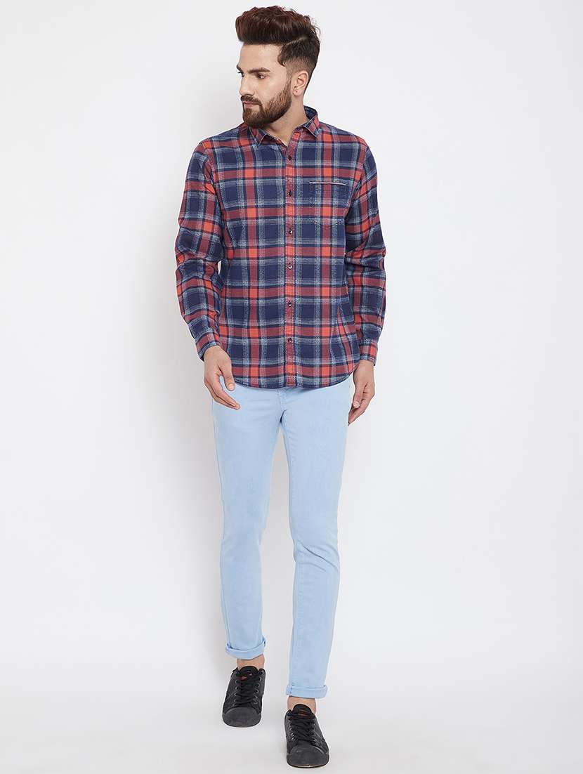 blue checkered casual shirt - 15840848 -  Standard Image - 3