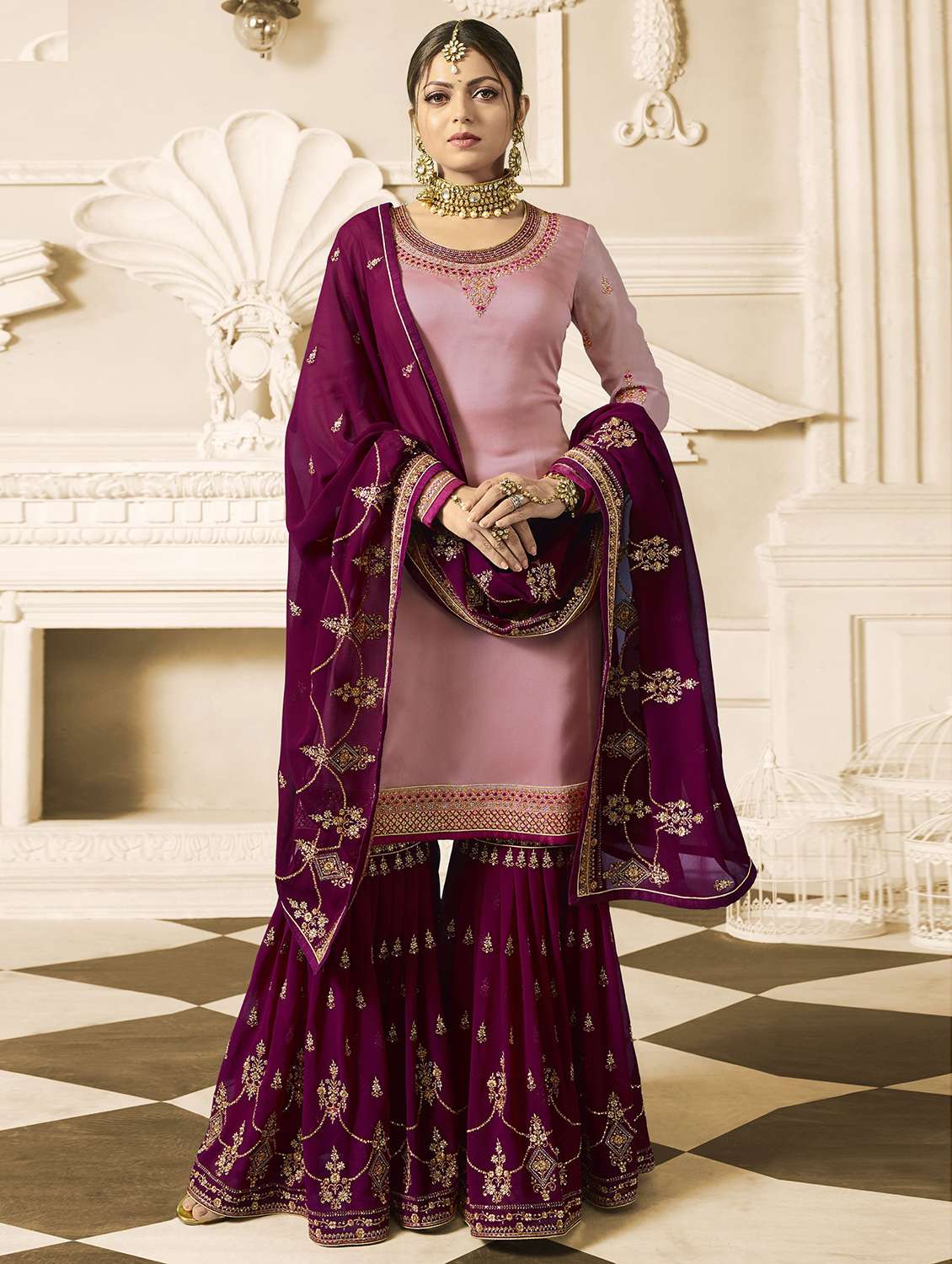 sachin and babi light blue dress Sharara Suit Designer Collection