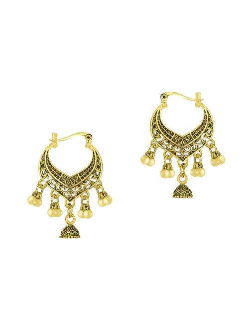 gold metal hoop earring - 15842413 -  Standard Image - 0