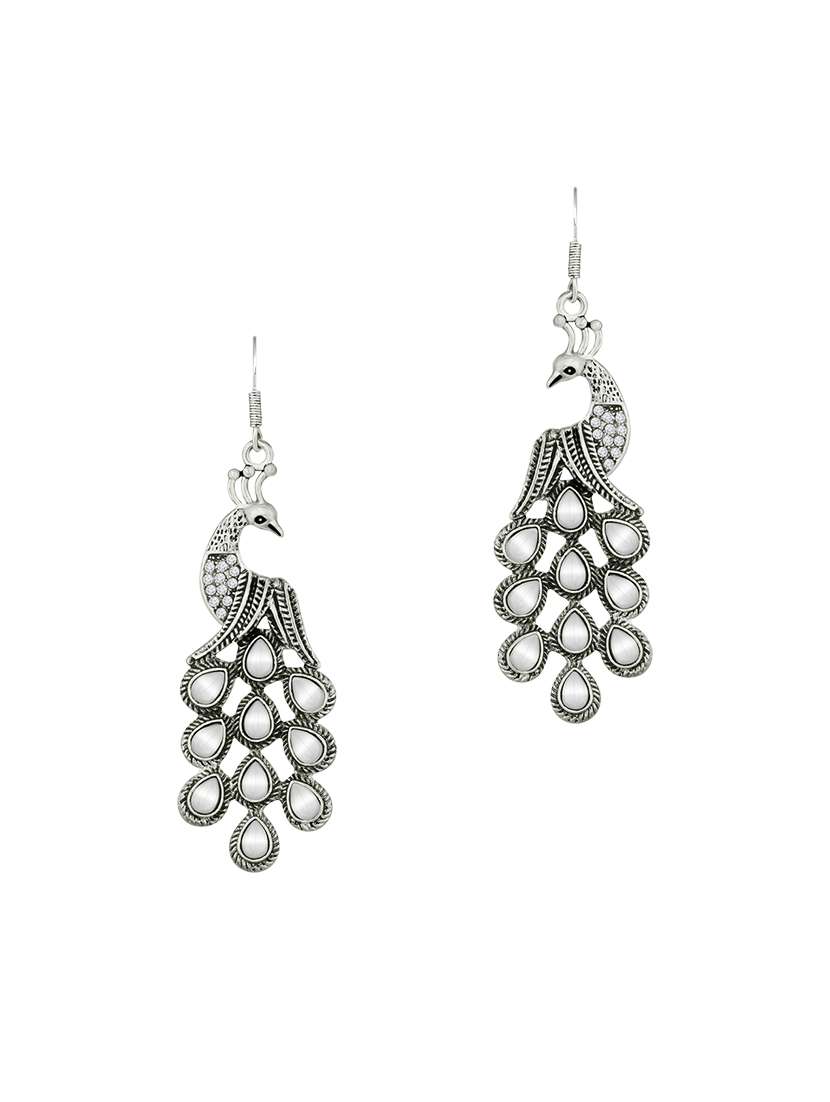 silver metal drop earring - 15842427 - Zoom Image - 0