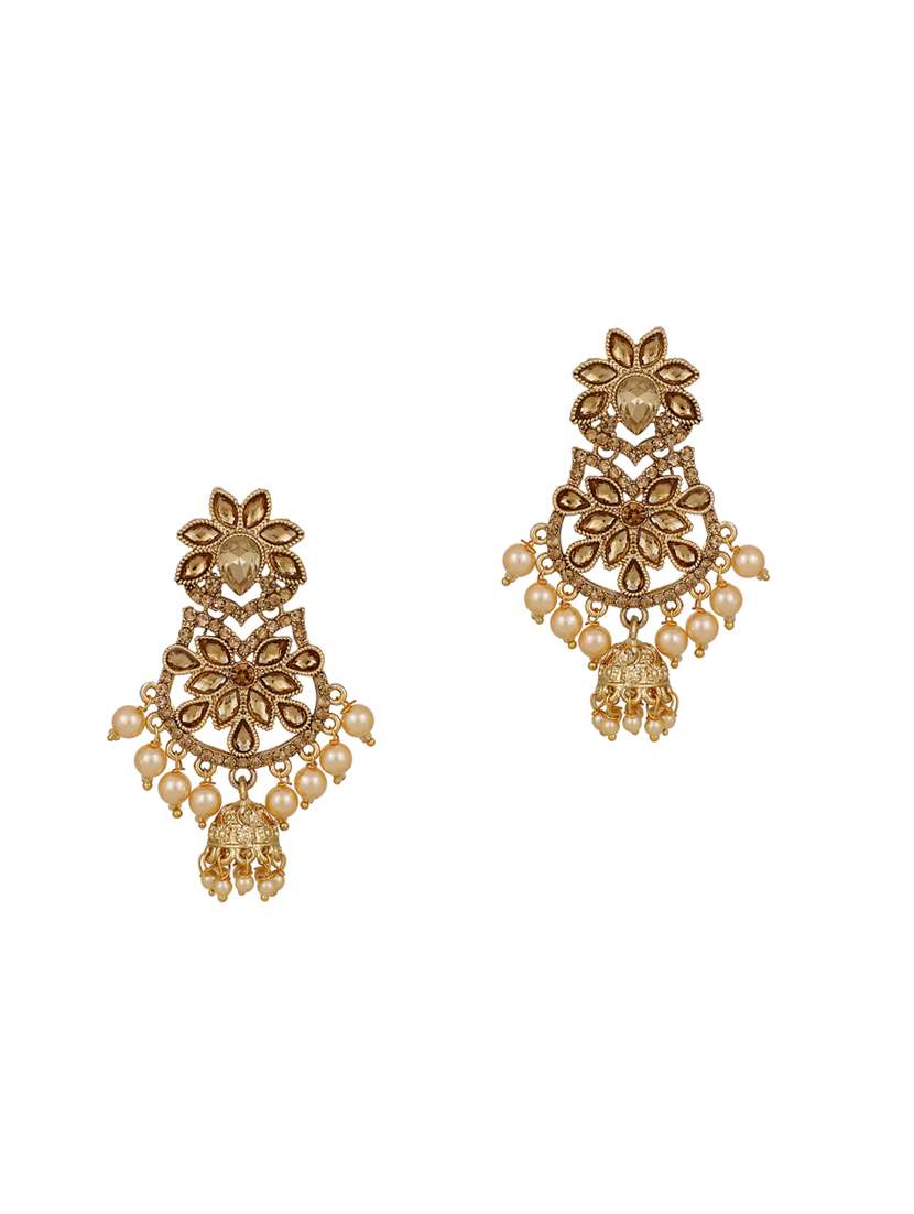 brown brass drop earring