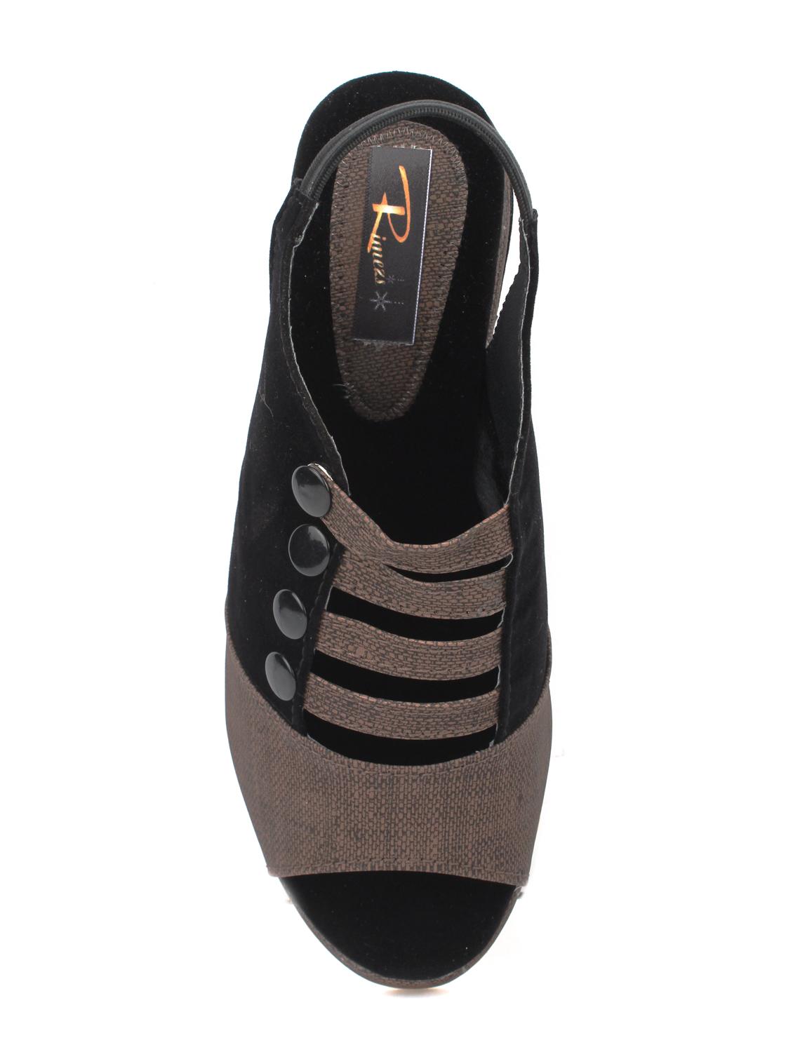 brown back strap wedges - 15844060 - Standard Image - 3