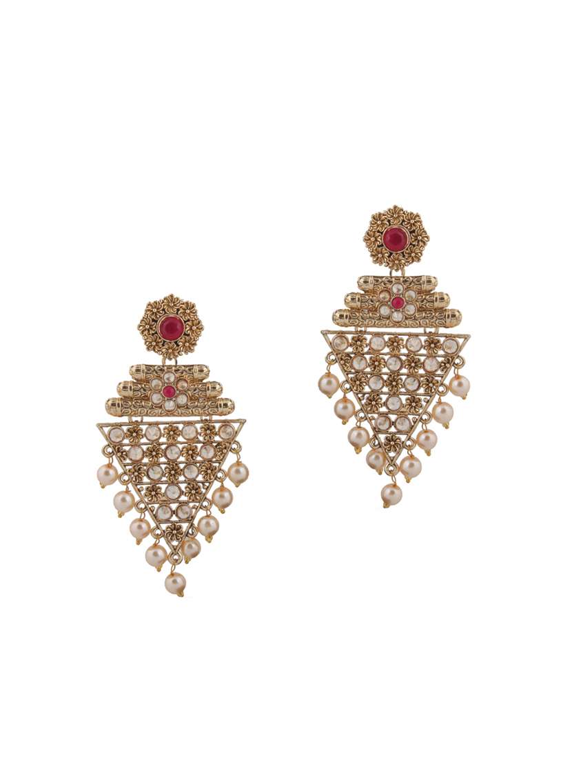 brown brass chandellier earring