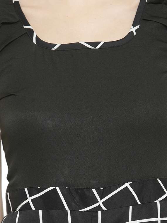 window pane checkered pleated jumpsuit - 15846754 -  Standard Image - 3