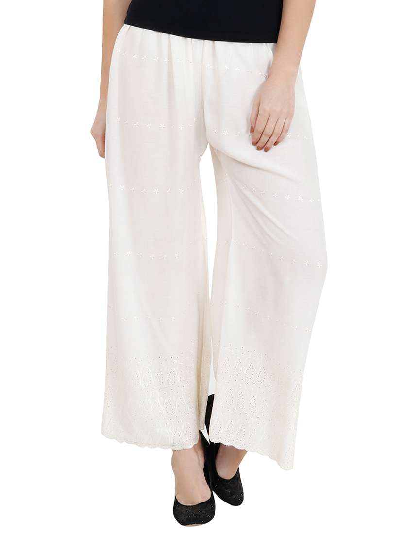 solid flared palazzo