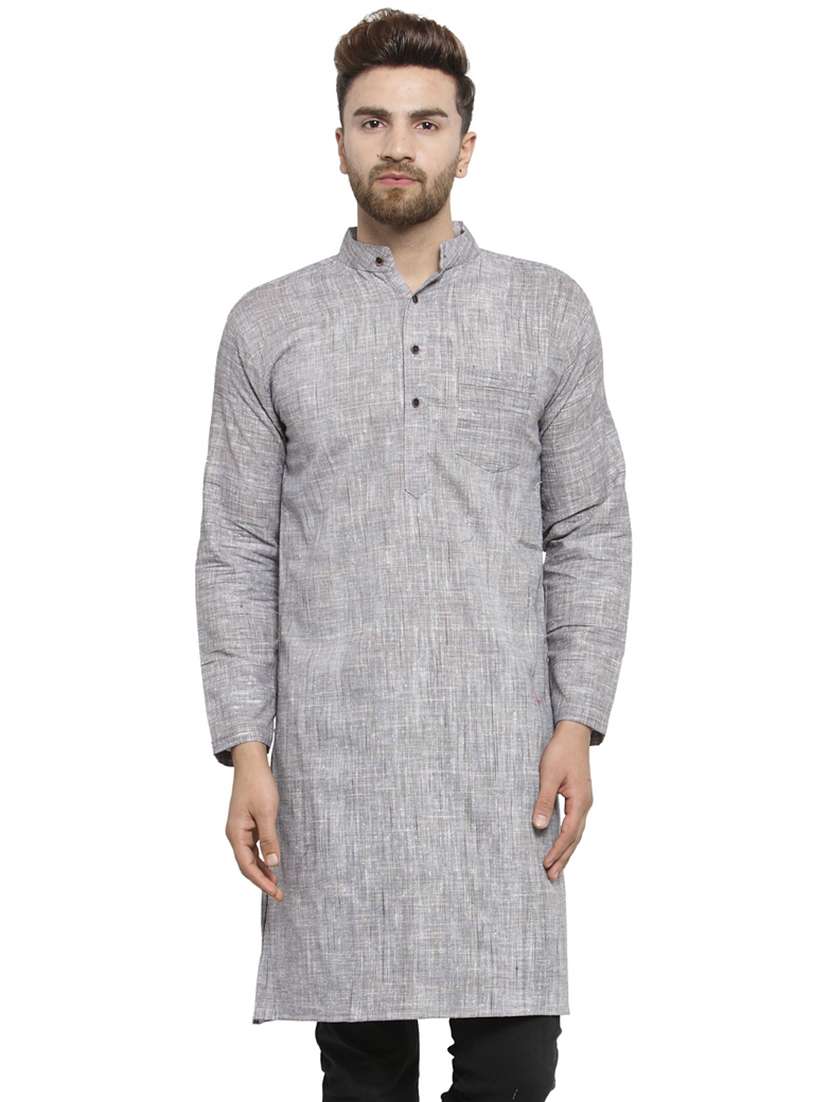 grey cotton long kurta
