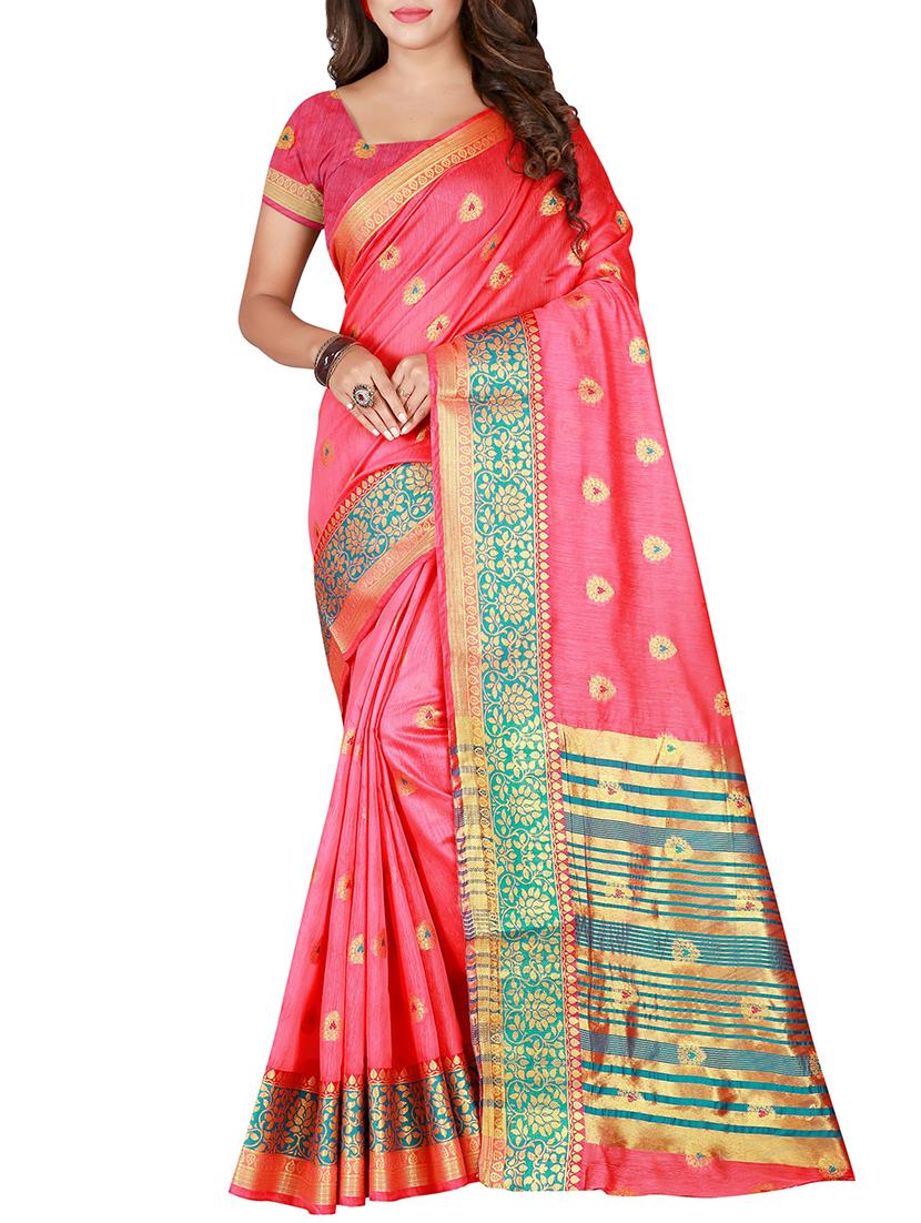 zari jacquard weave saree with blouse - 15849458 - Zoom Image - 0