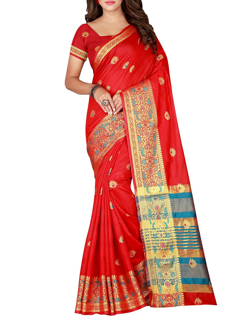 zari jacquard weave saree with blouse - 15849459 -  Zoom Image - 0