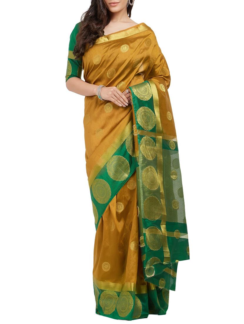 zari jacquard weave saree with blouse - 15849465 - Zoom Image - 0
