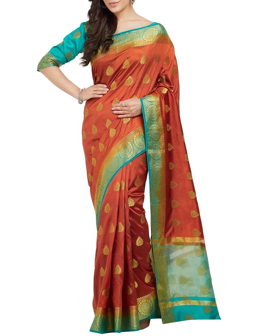 zari jacquard weave saree with blouse - 15849466 - Zoom Image - 0