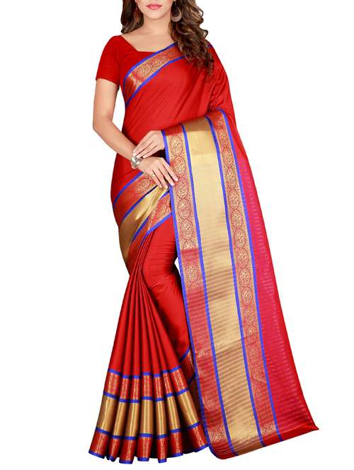 ethnic motif woven saree with blouse - 15849513 - Standard Image - 0