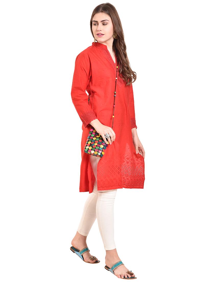 women's straight kurta - 15850360 - Standard Image - 3
