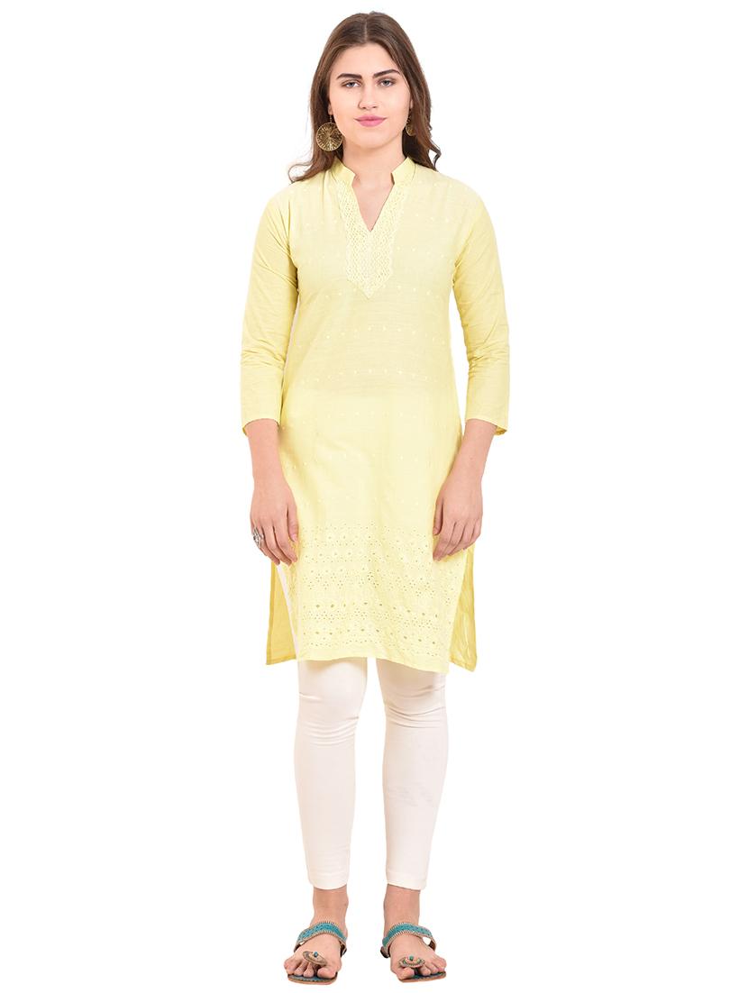 solid straight kurta - 15850362 -  Zoom Image - 0