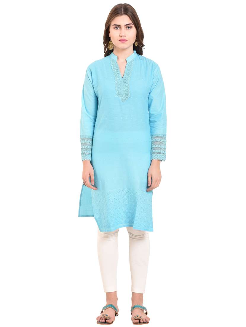 solid straight kurta - 15850365 -  Zoom Image - 0
