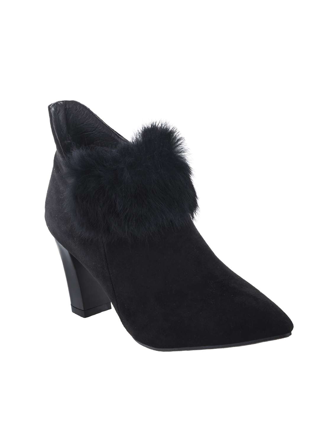 black ankle slip on  boots