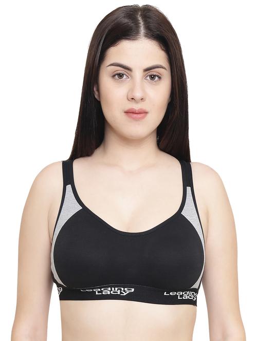 racer back color block sports bra - 15852229 - Standard Image - 0