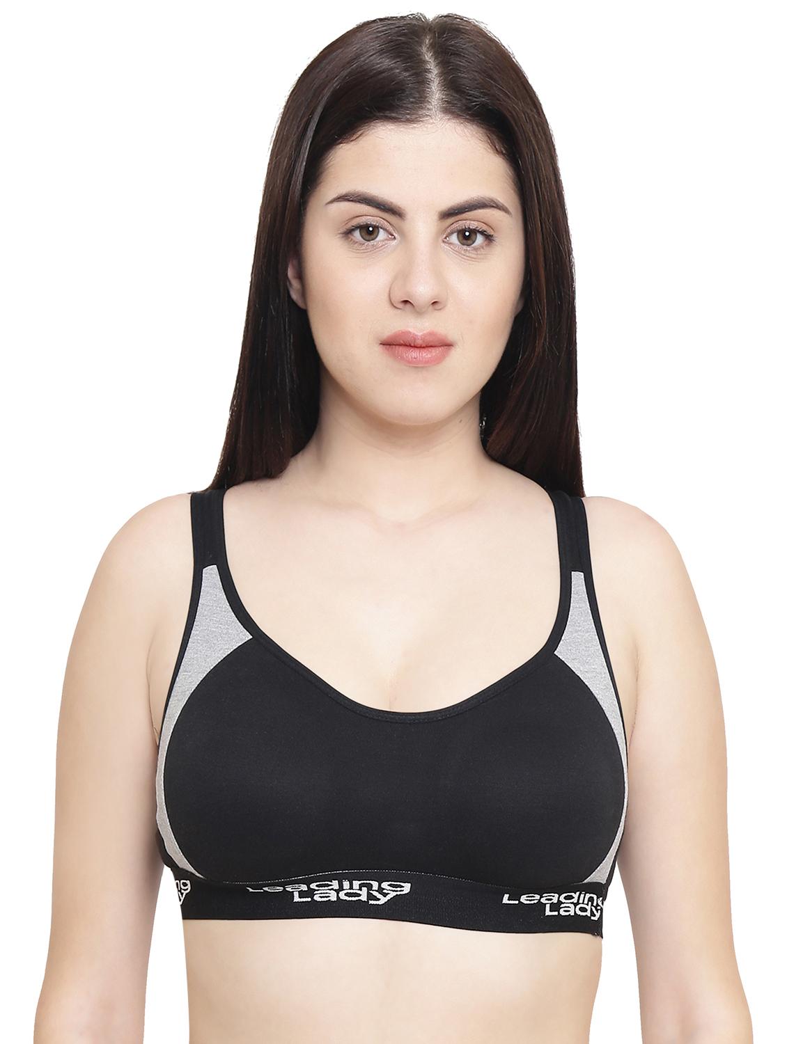 racer back color block sports bra - 15852229 - Zoom Image - 0