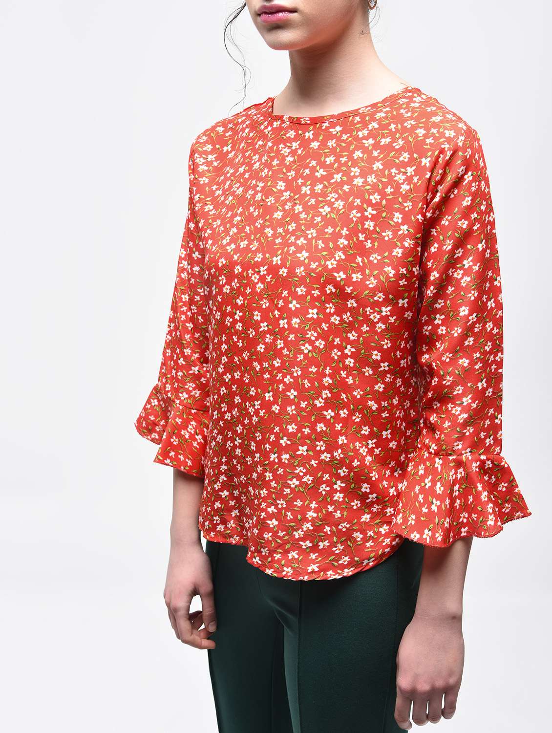 floral bell sleeved top - 15857050 -  Standard Image - 3