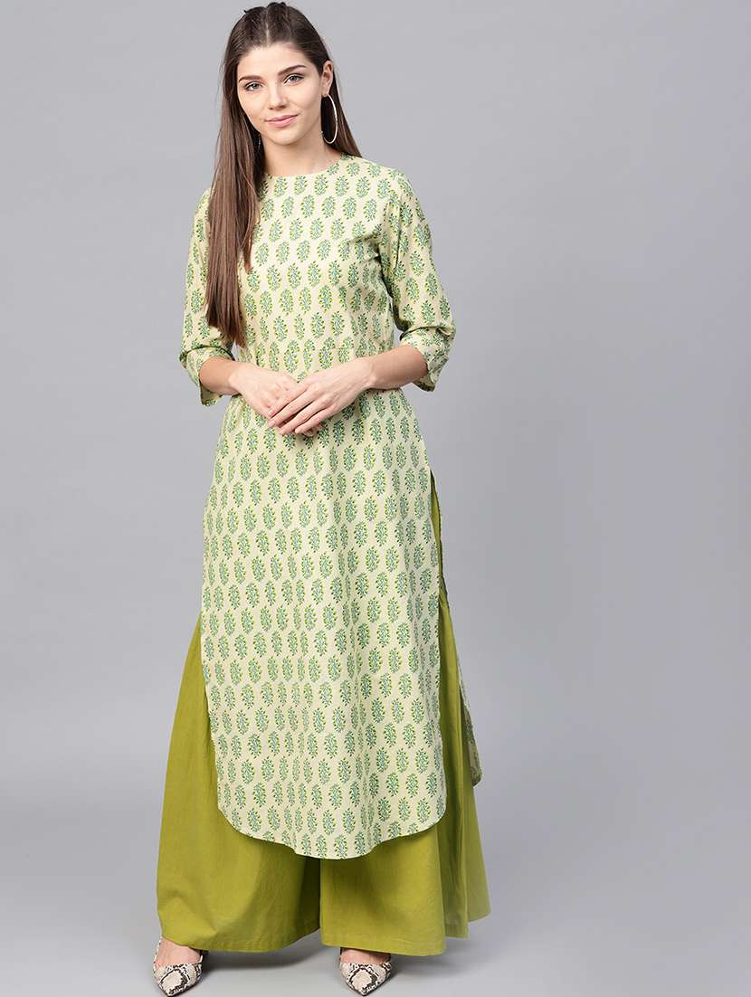 printed straight kurta
