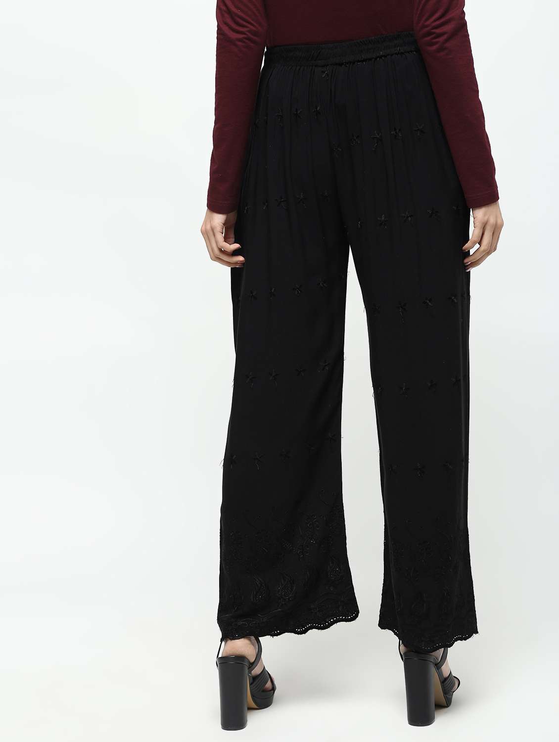 drawstring waist high rise palazzo - 15857721 - Standard Image - 3