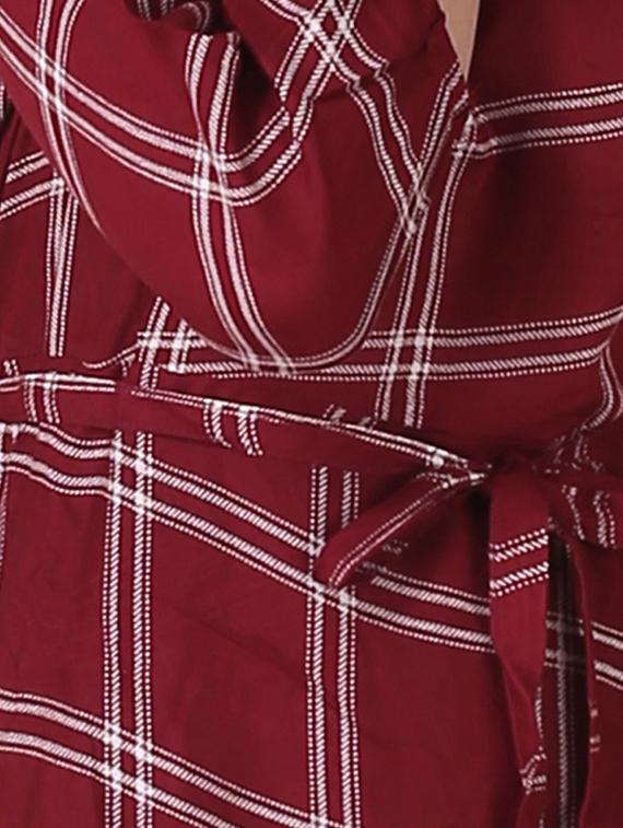 checkered wrap maxi dress - 15858240 - Standard Image - 3