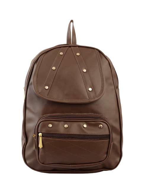 tan leatherette (pu) fashion backpack - 15859019 -  Standard Image - 0