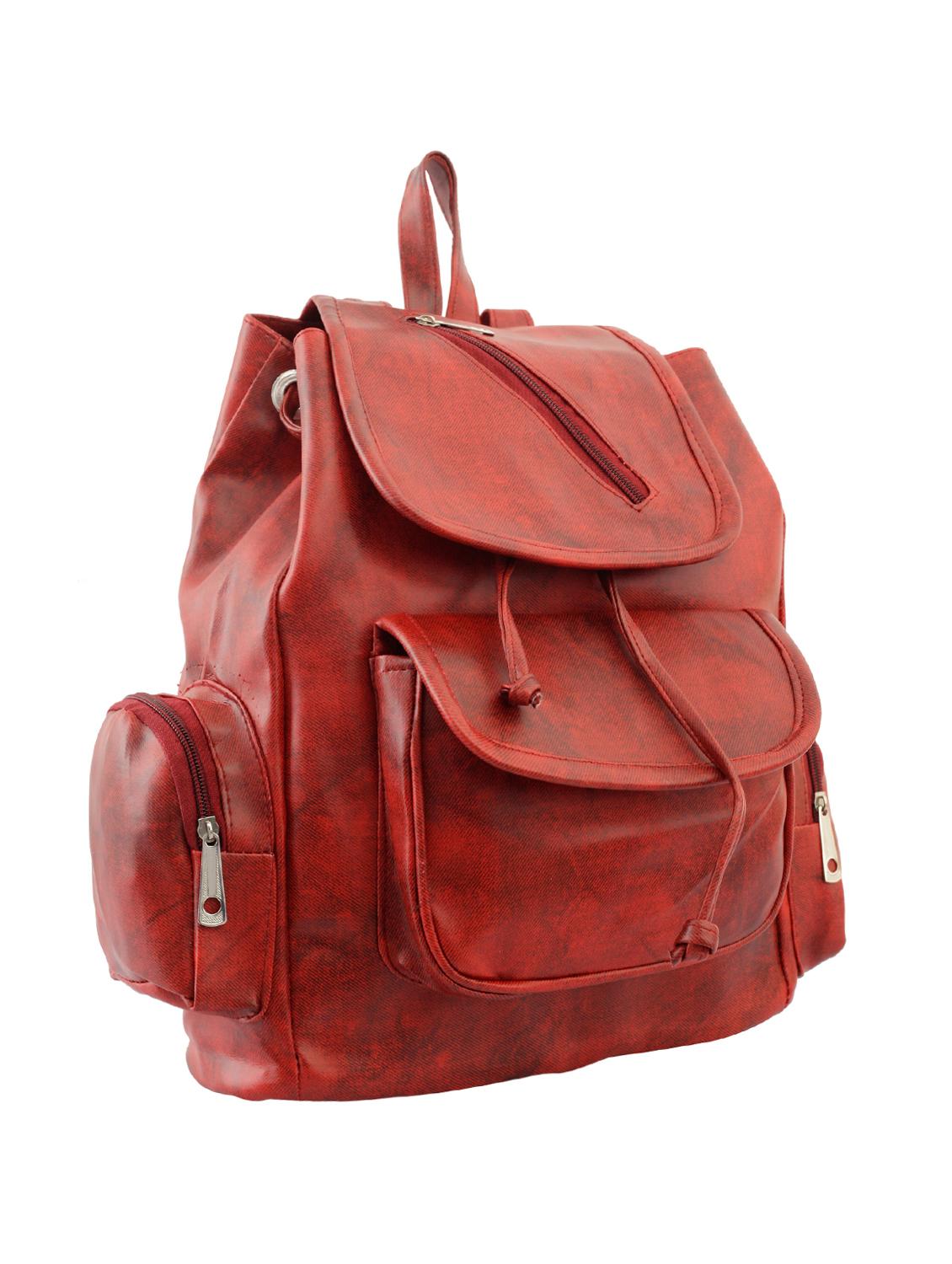 red leatherette (pu) fashion backpack - 15859023 - Standard Image - 3