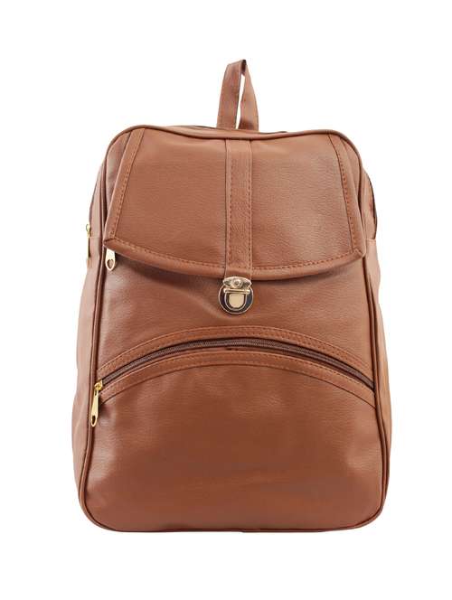 tan leatherette (pu) fashion backpack - 15859041 - Standard Image - 0