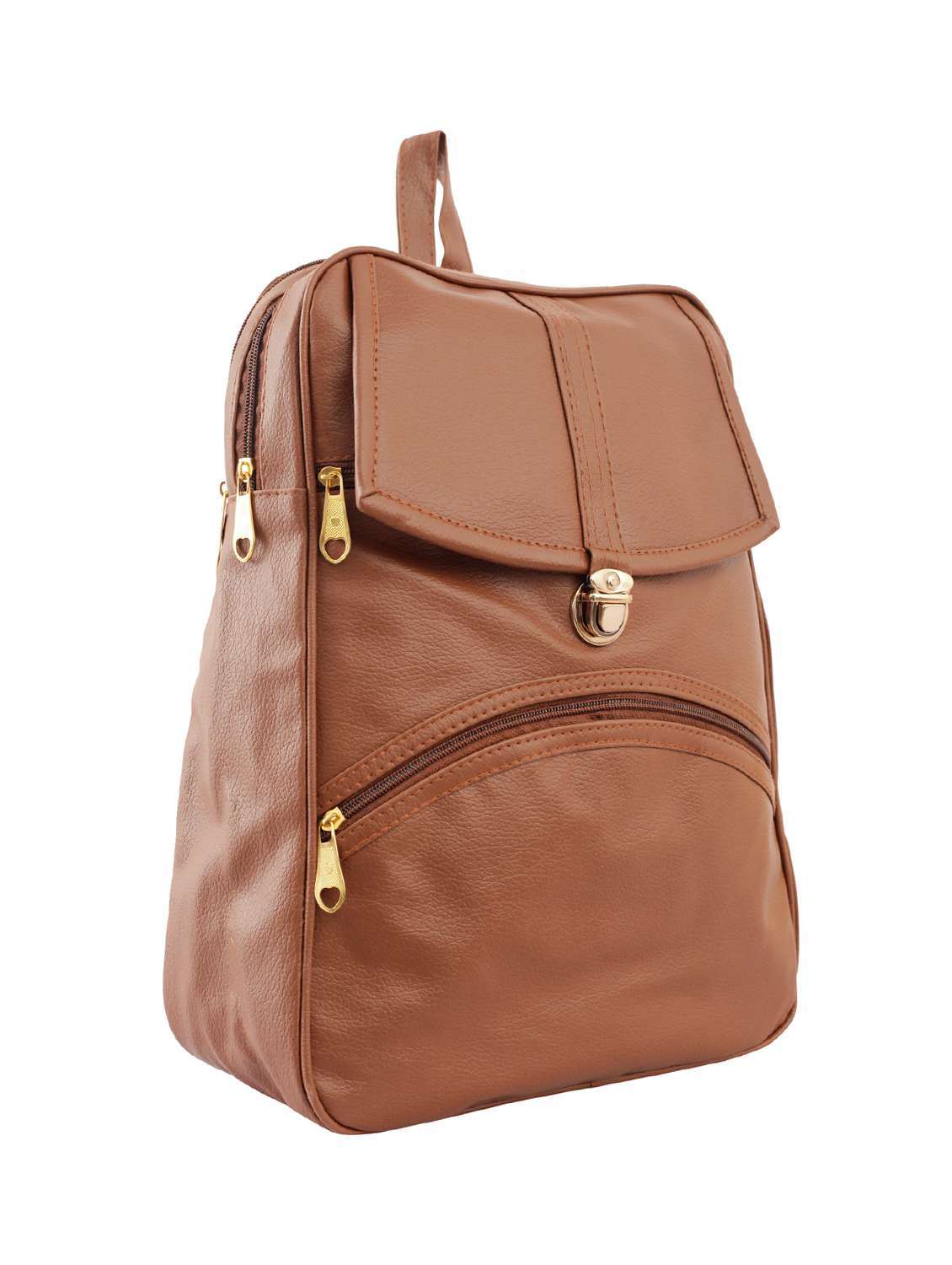 tan leatherette (pu) fashion backpack - 15859041 - Standard Image - 3