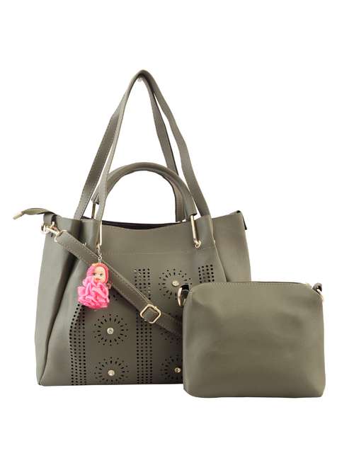 green leatherette (pu) combo tote - 15859214 - Standard Image - 0