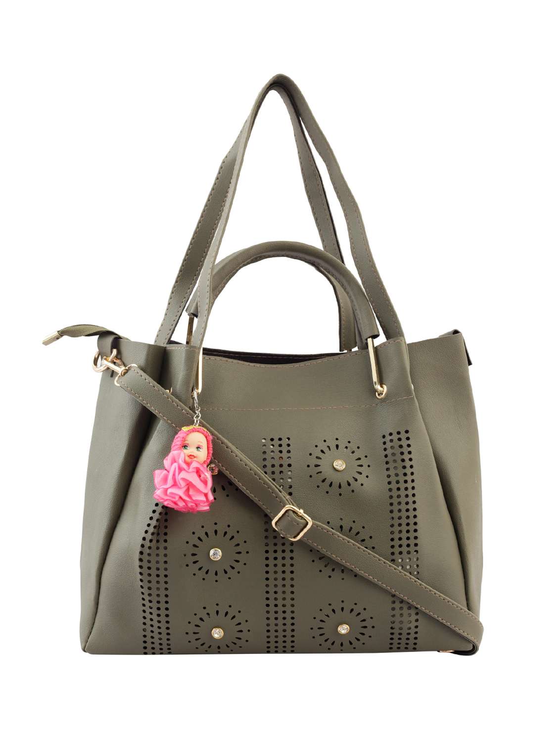 green leatherette (pu) combo tote - 15859214 - Standard Image - 3